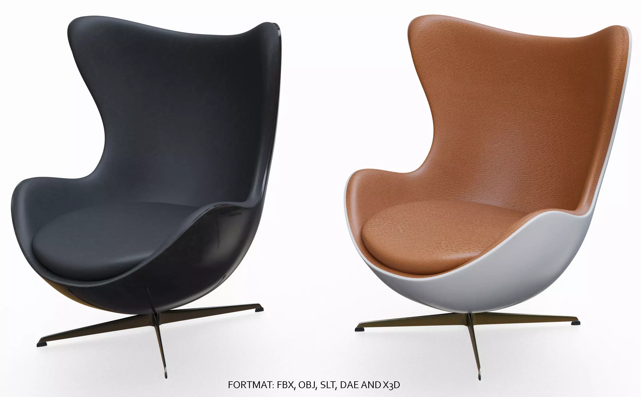egg chair arne jacobsen Low-poly 3D model
