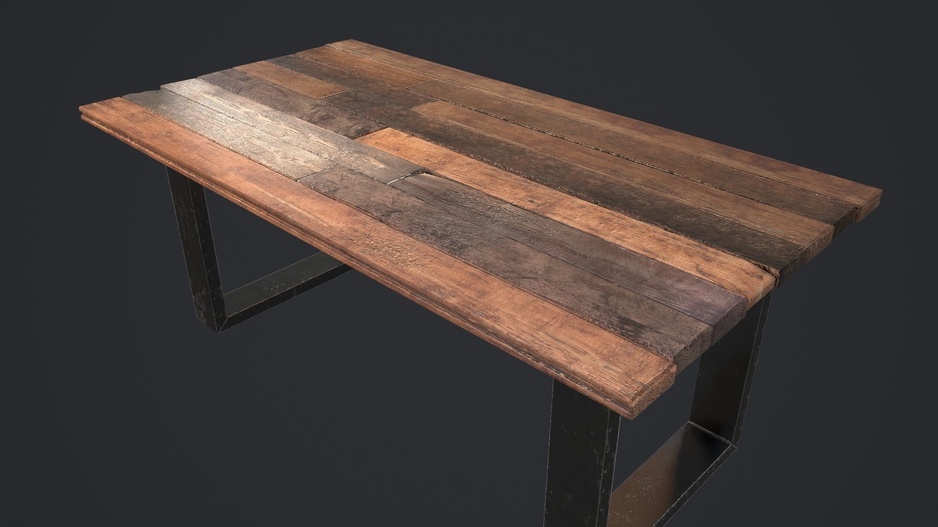 Table loft Low-poly 3D model_10