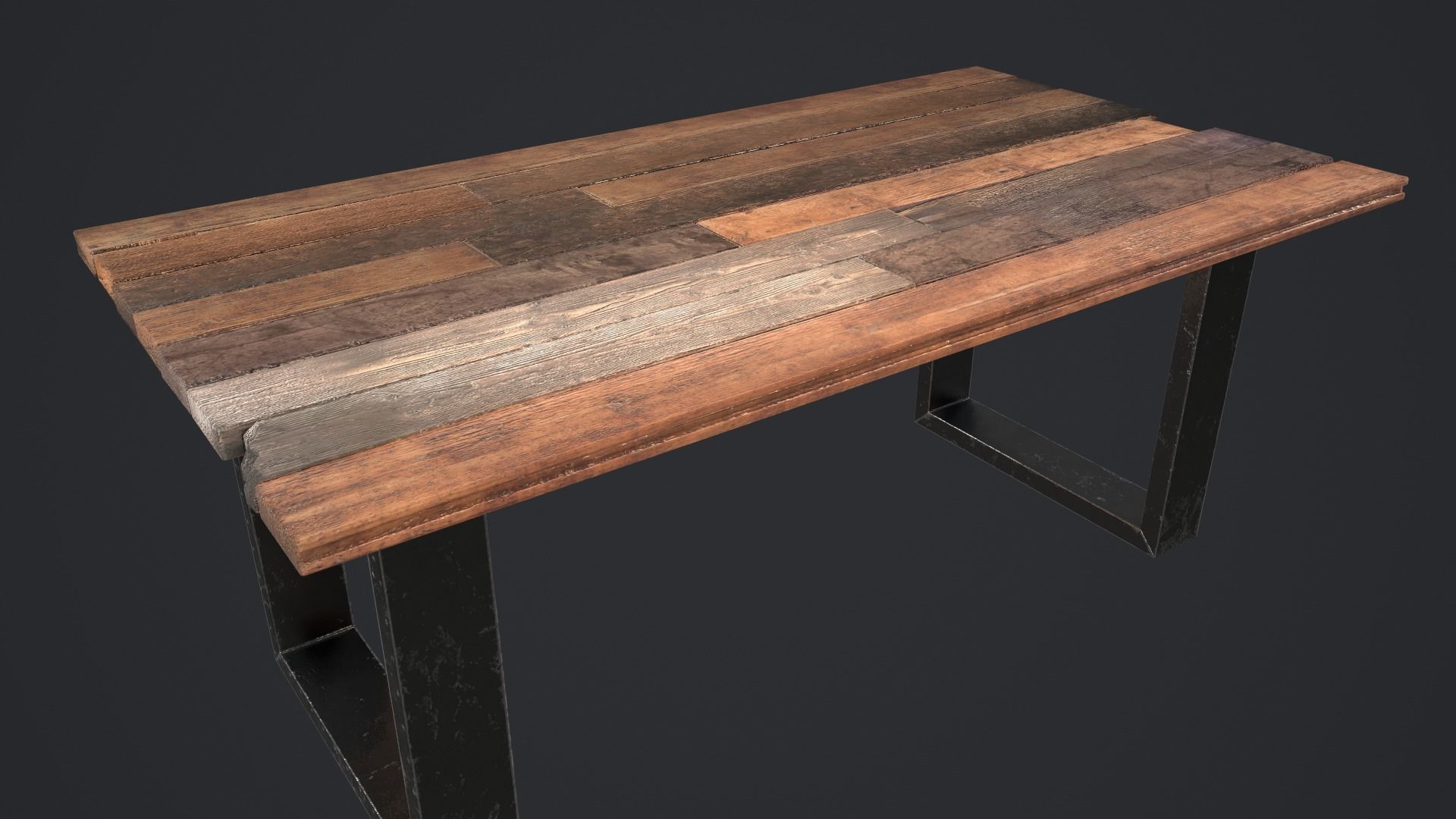 Table loft Low-poly 3D model_8