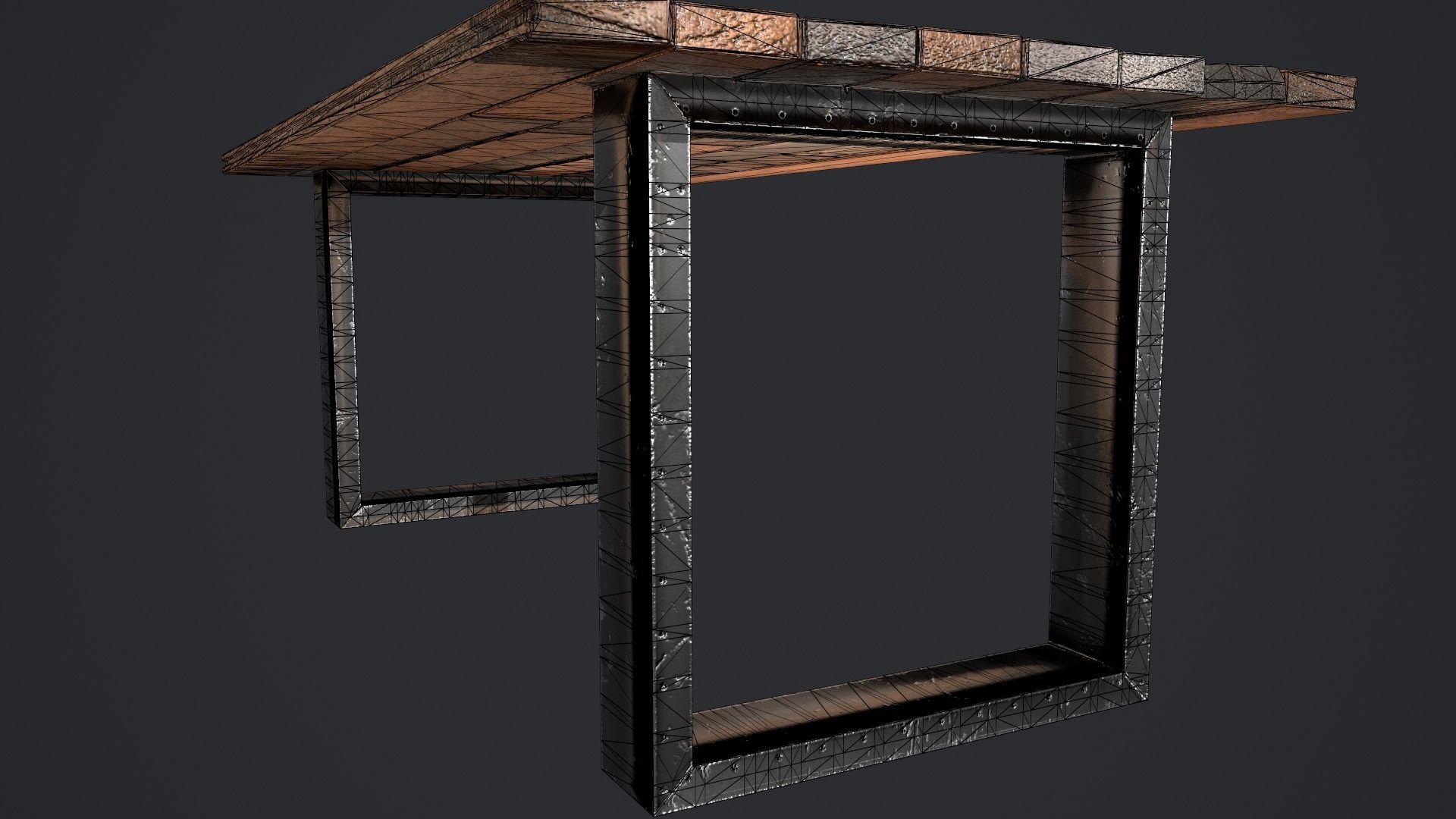 Table loft Low-poly 3D model_16