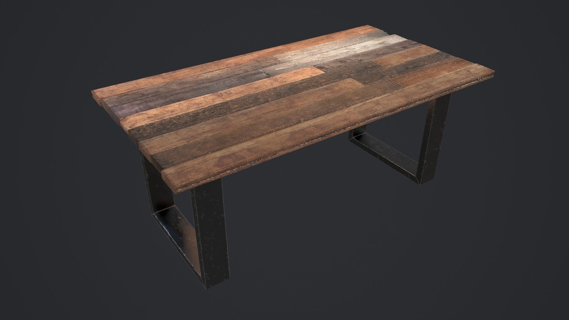 Table loft Low-poly 3D model_3
