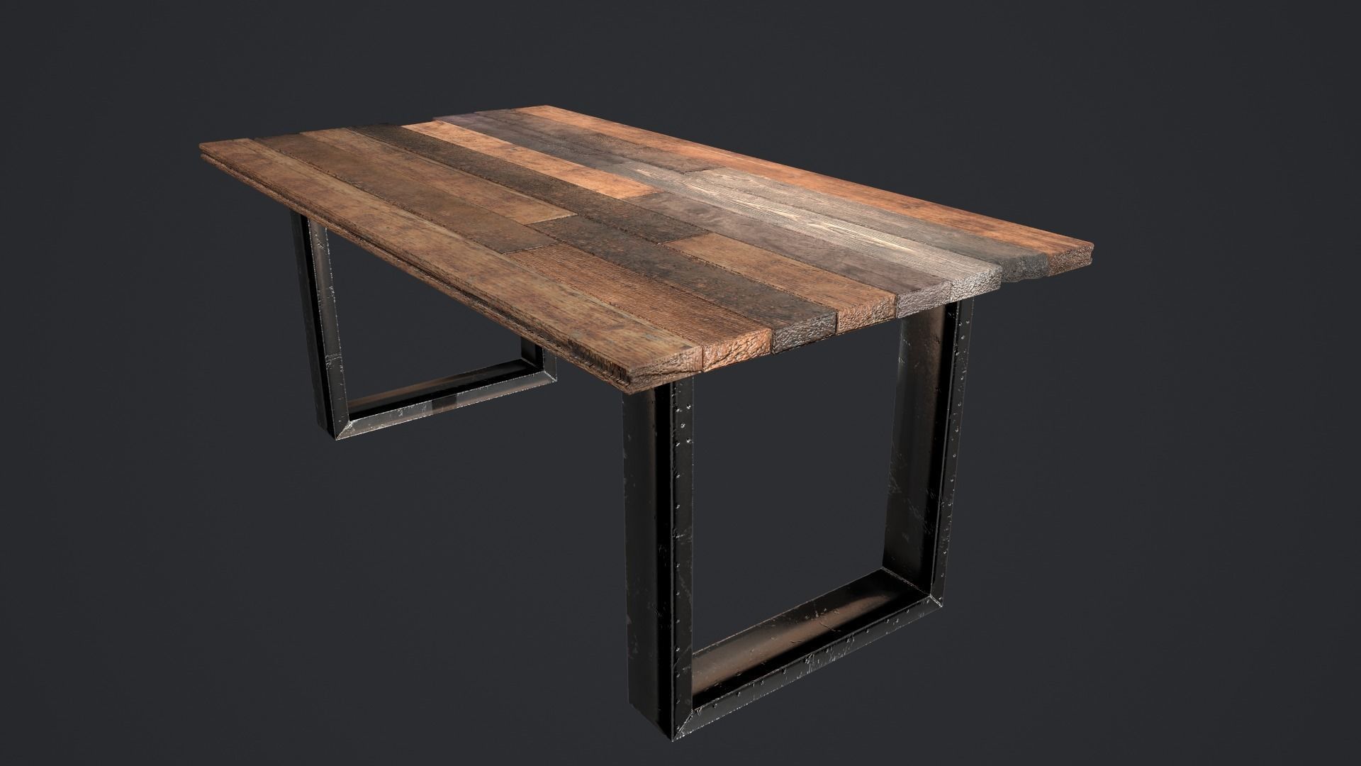 Table loft Low-poly 3D model_17