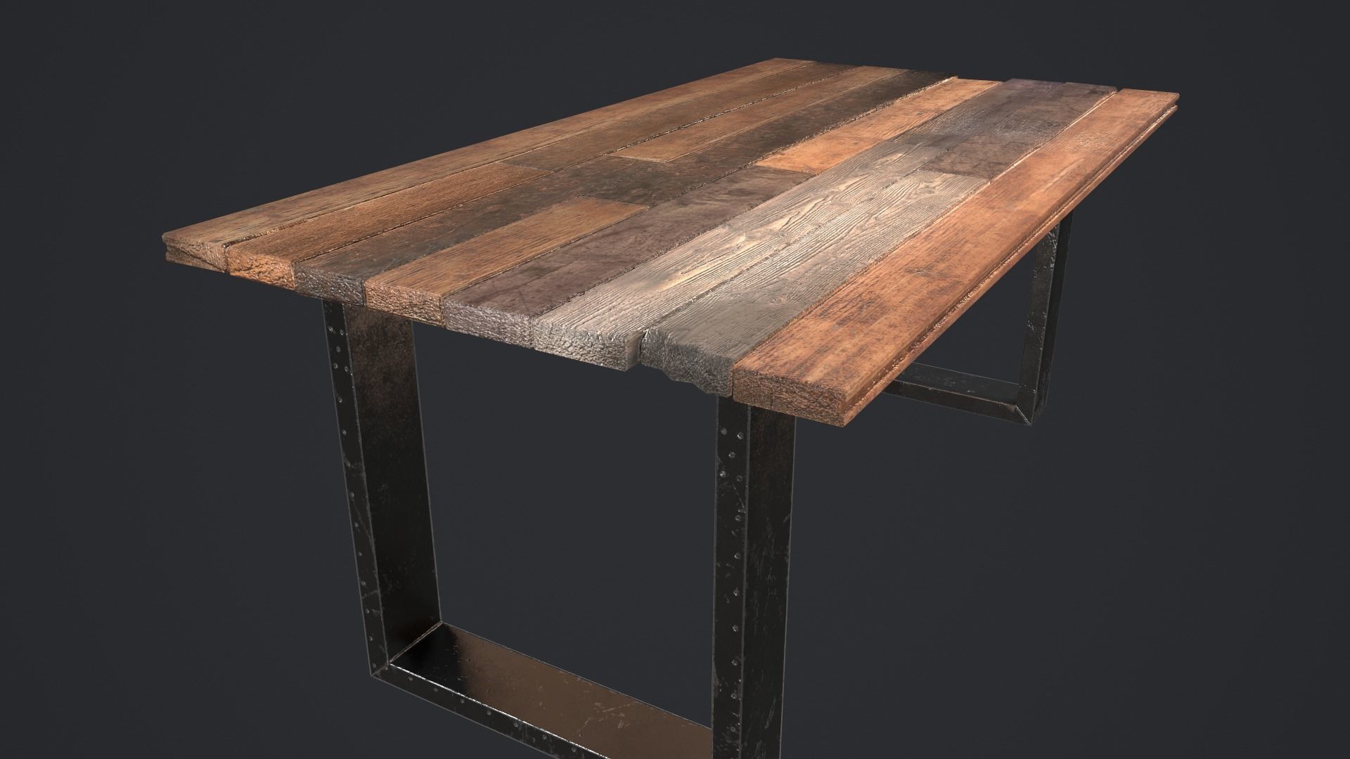 Table loft Low-poly 3D model_7
