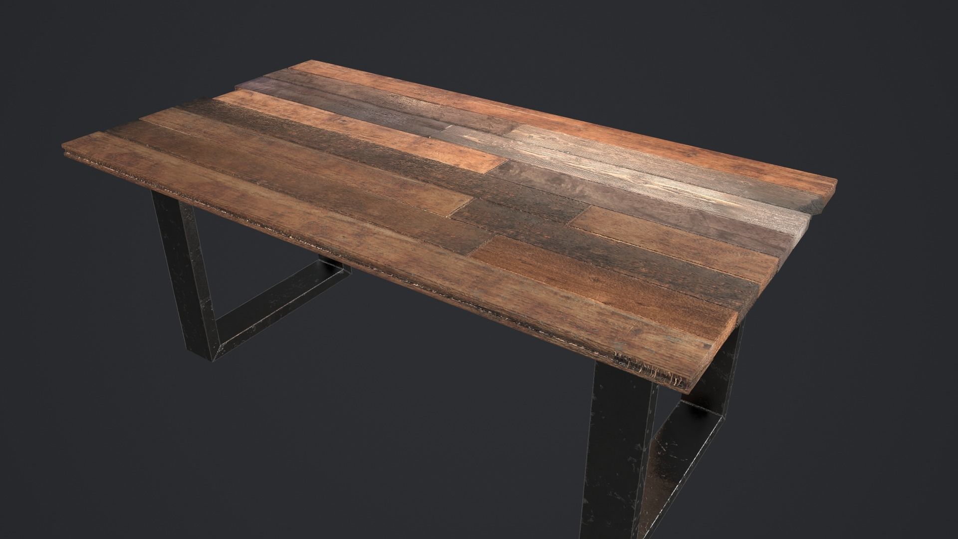 Table loft Low-poly 3D model_2
