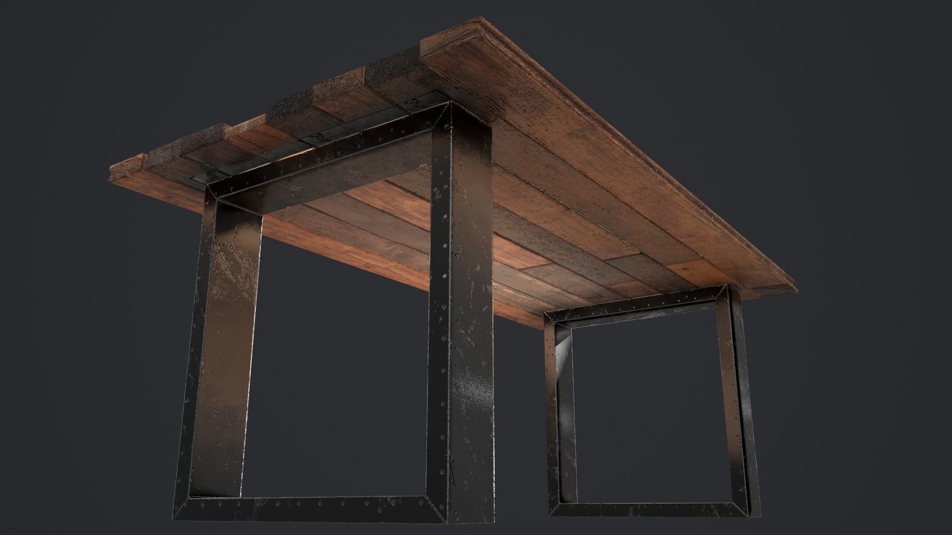 Table loft Low-poly 3D model_13
