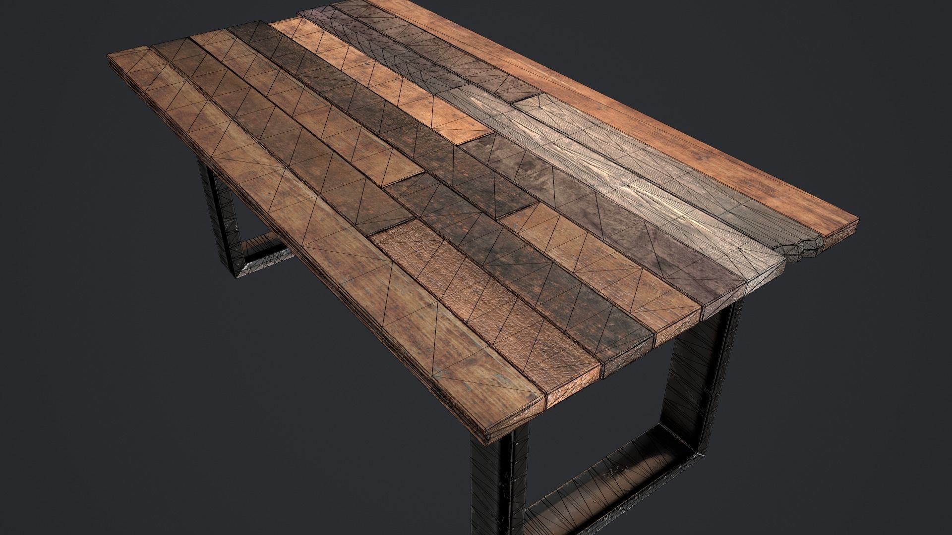 Table loft Low-poly 3D model_14