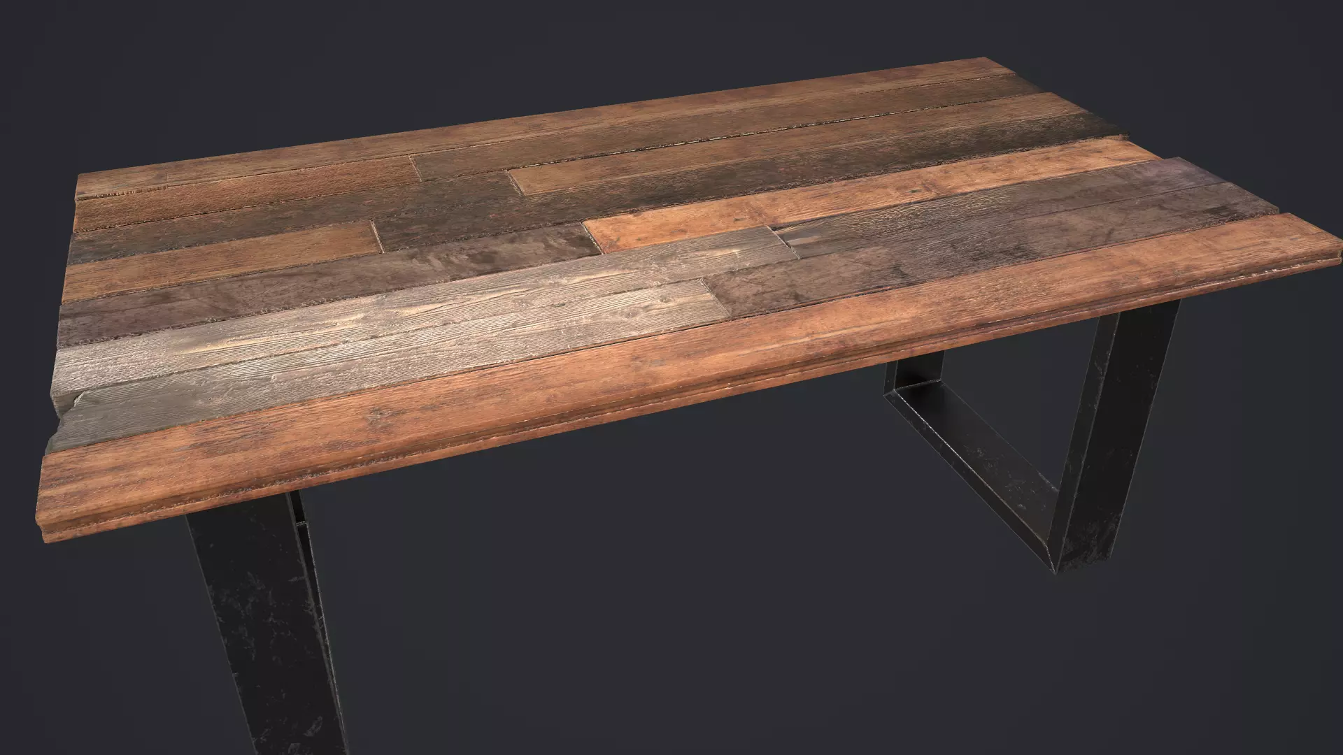 Table loft Low-poly 3D model_0