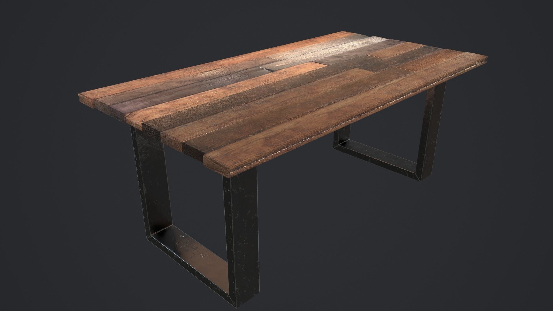 Table loft Low-poly 3D model_12