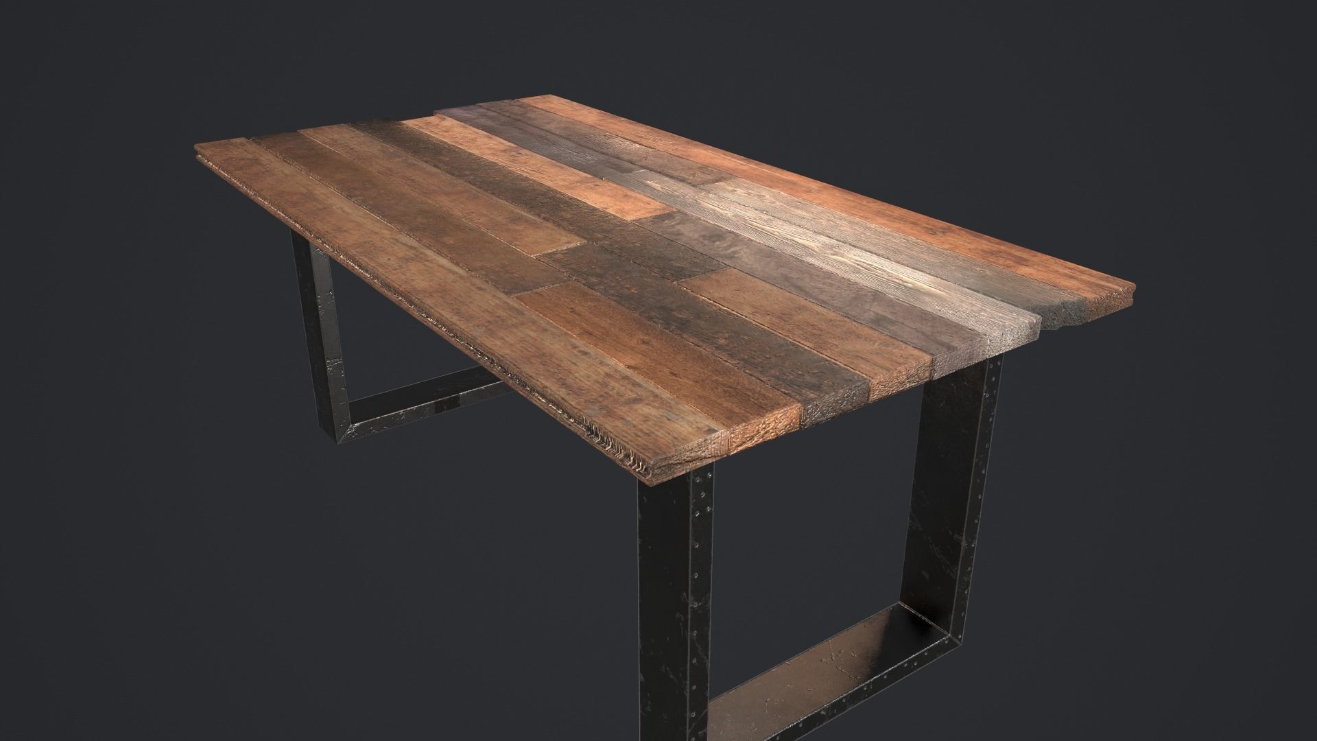Table loft Low-poly 3D model_5