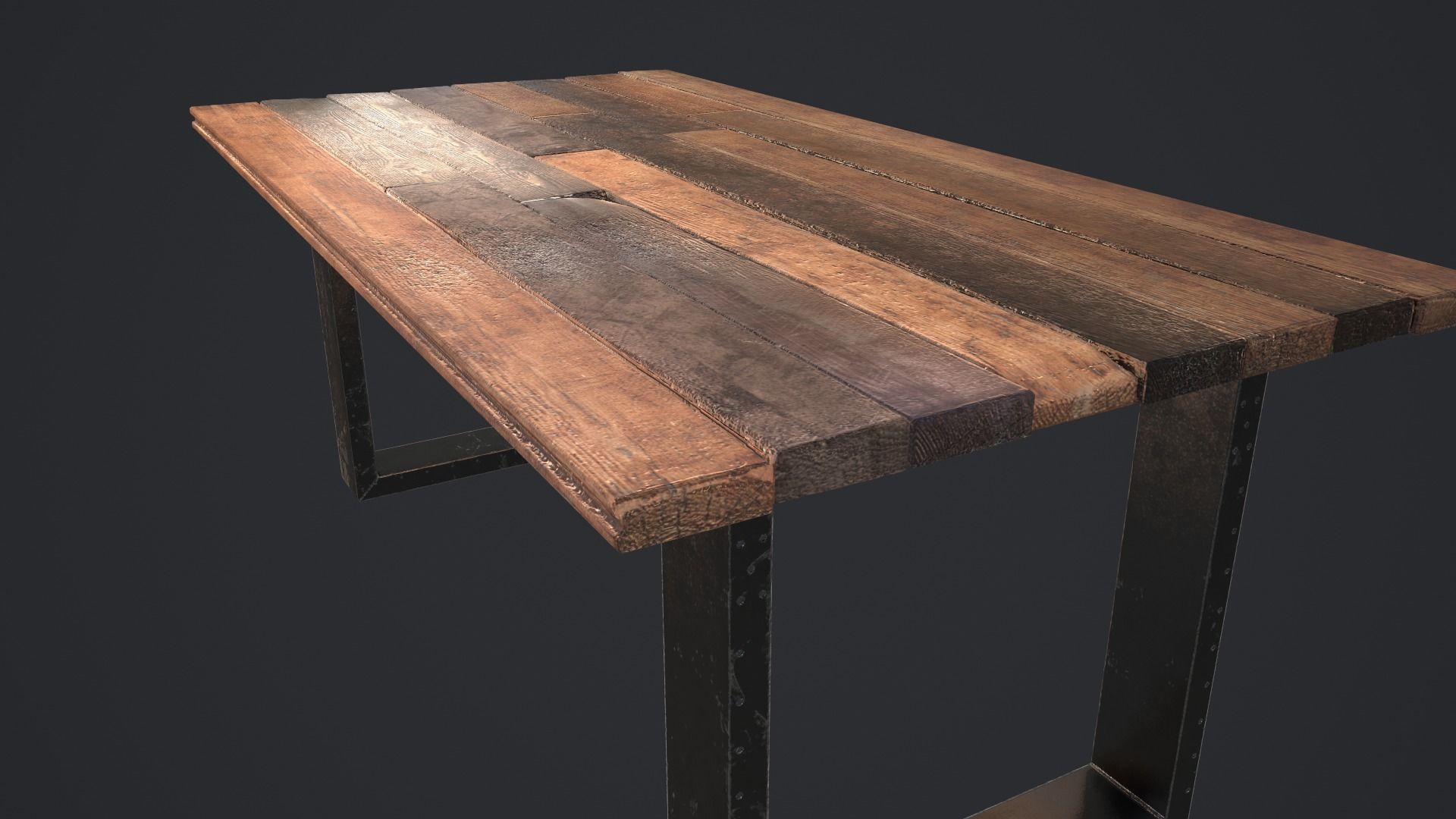 Table loft Low-poly 3D model_11