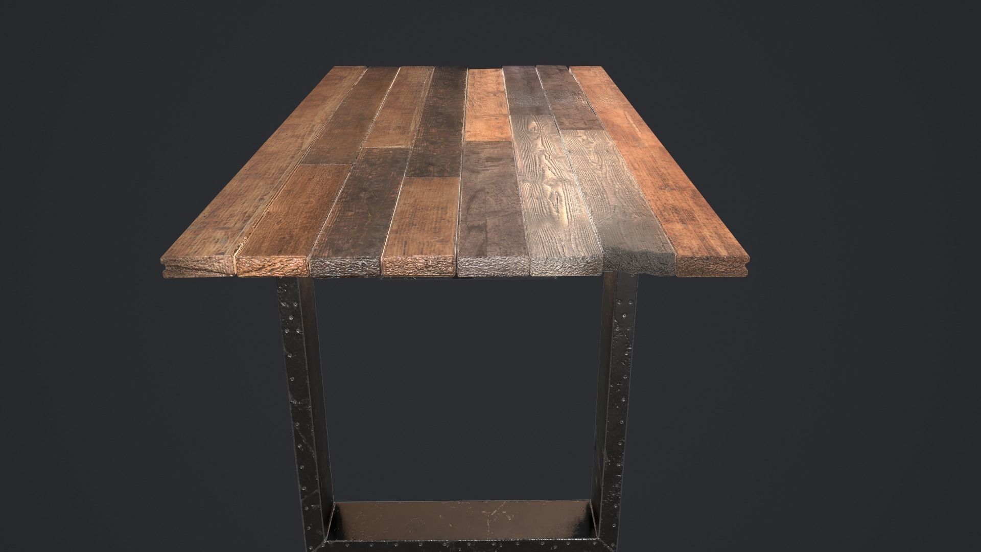 Table loft Low-poly 3D model_6