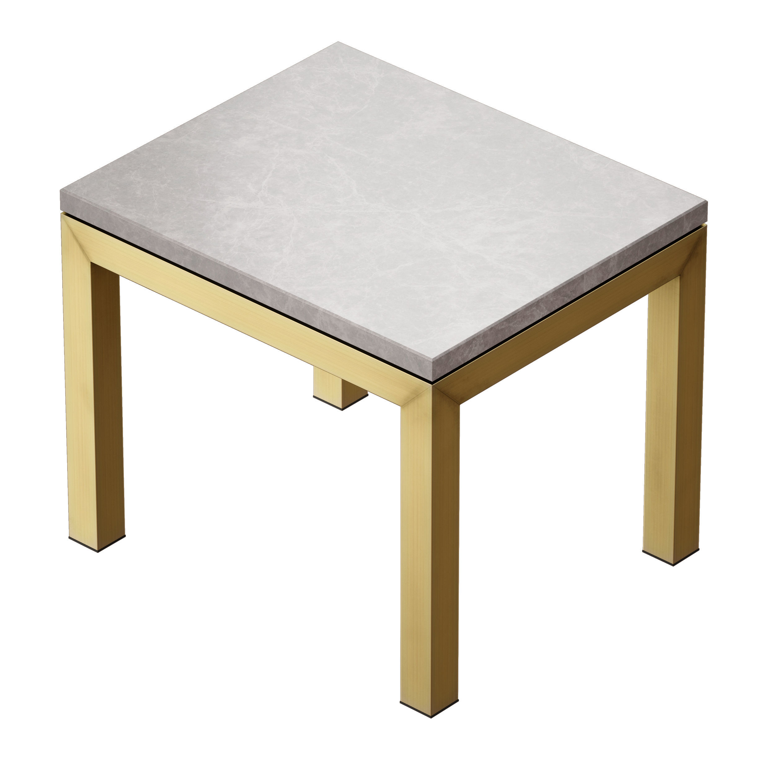 Parsons Grey Marble Top Brass Base End Table Crate and Barrel 3D model_4