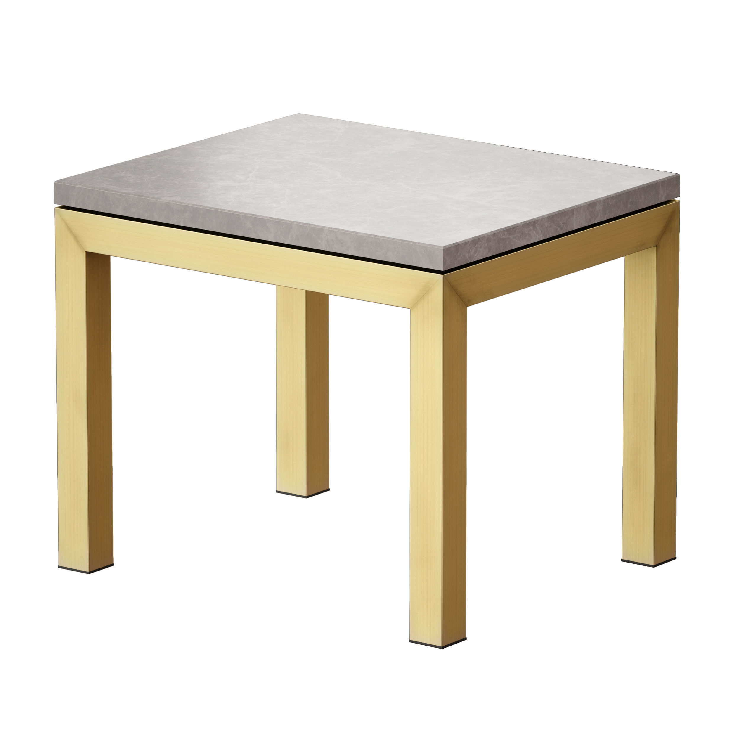 Parsons Grey Marble Top Brass Base End Table Crate and Barrel 3D model_3