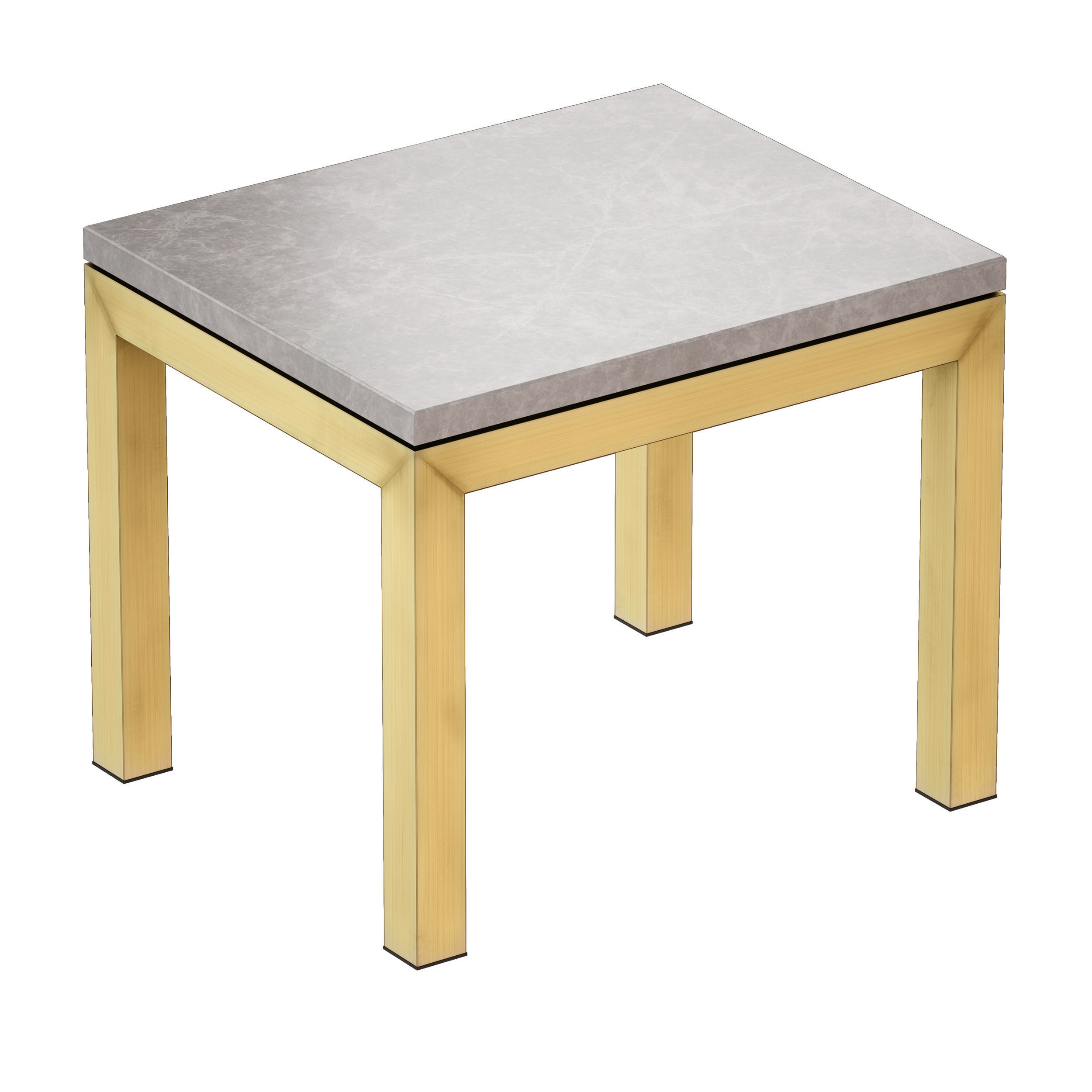 Parsons Grey Marble Top Brass Base End Table Crate and Barrel 3D model_5