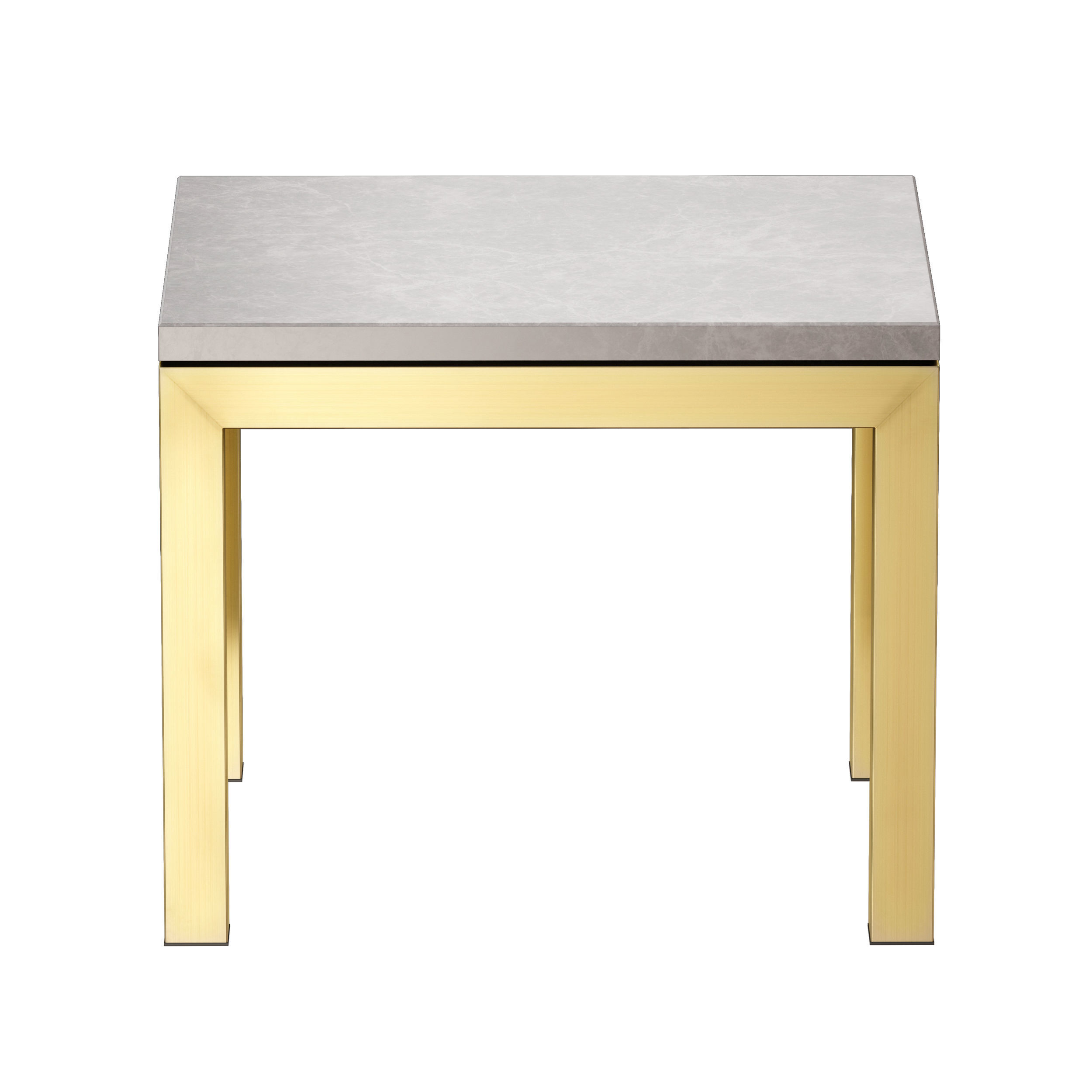 Parsons Grey Marble Top Brass Base End Table Crate and Barrel 3D model_2