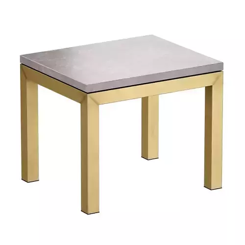 Parsons Grey Marble Top Brass Base End Table Crate and Barrel