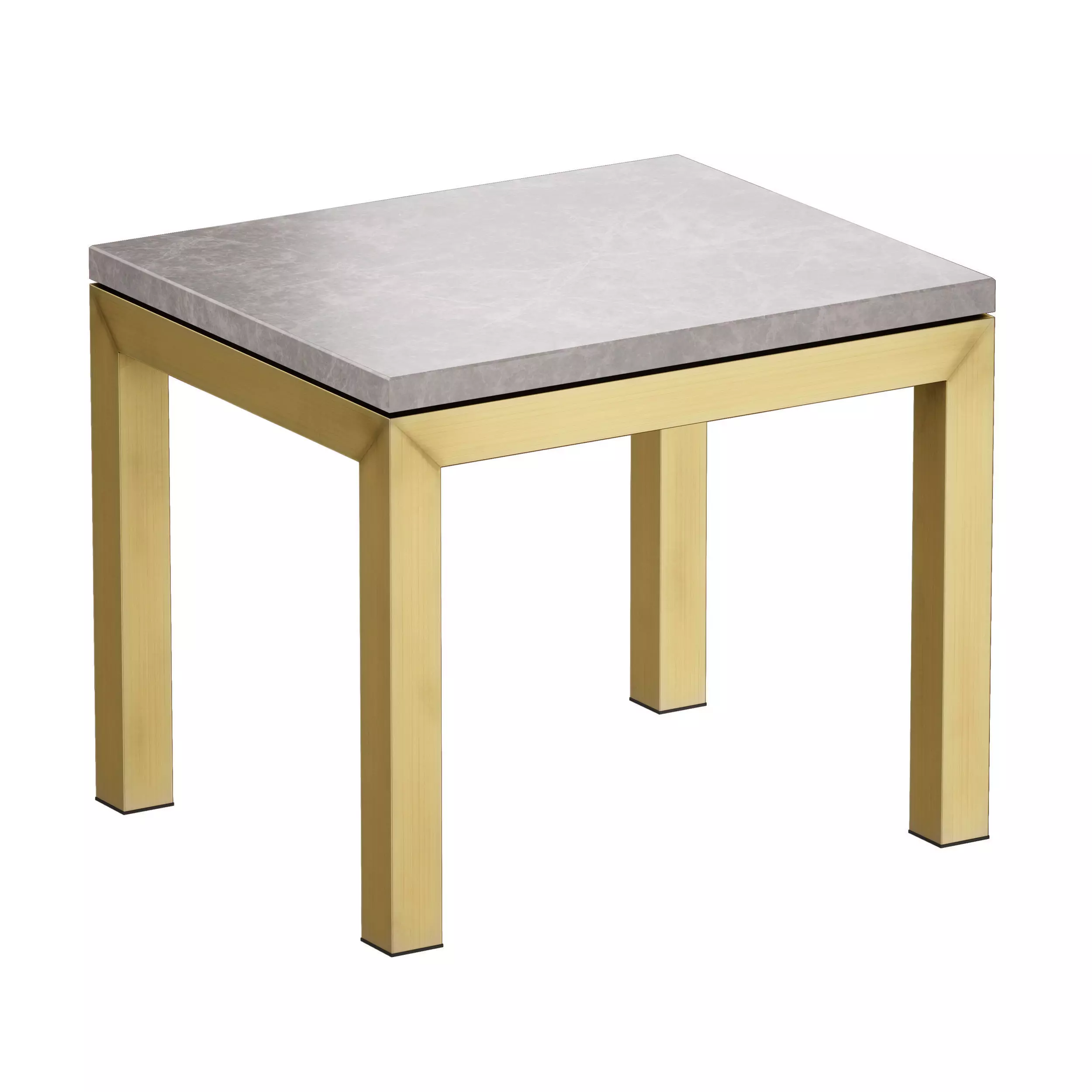 Parsons Grey Marble Top Brass Base End Table Crate and Barrel 3D model_0