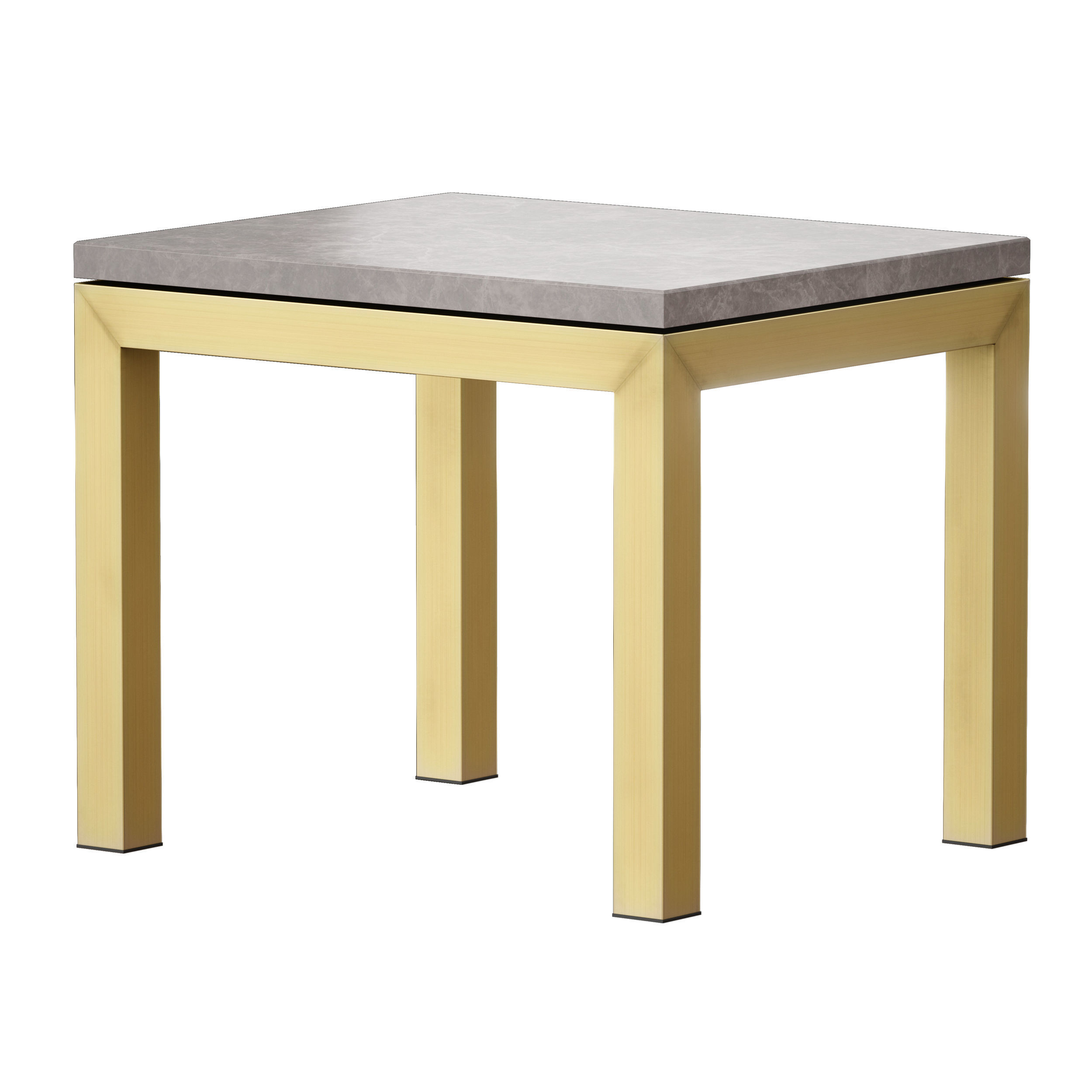Parsons Grey Marble Top Brass Base End Table Crate and Barrel 3D model_7