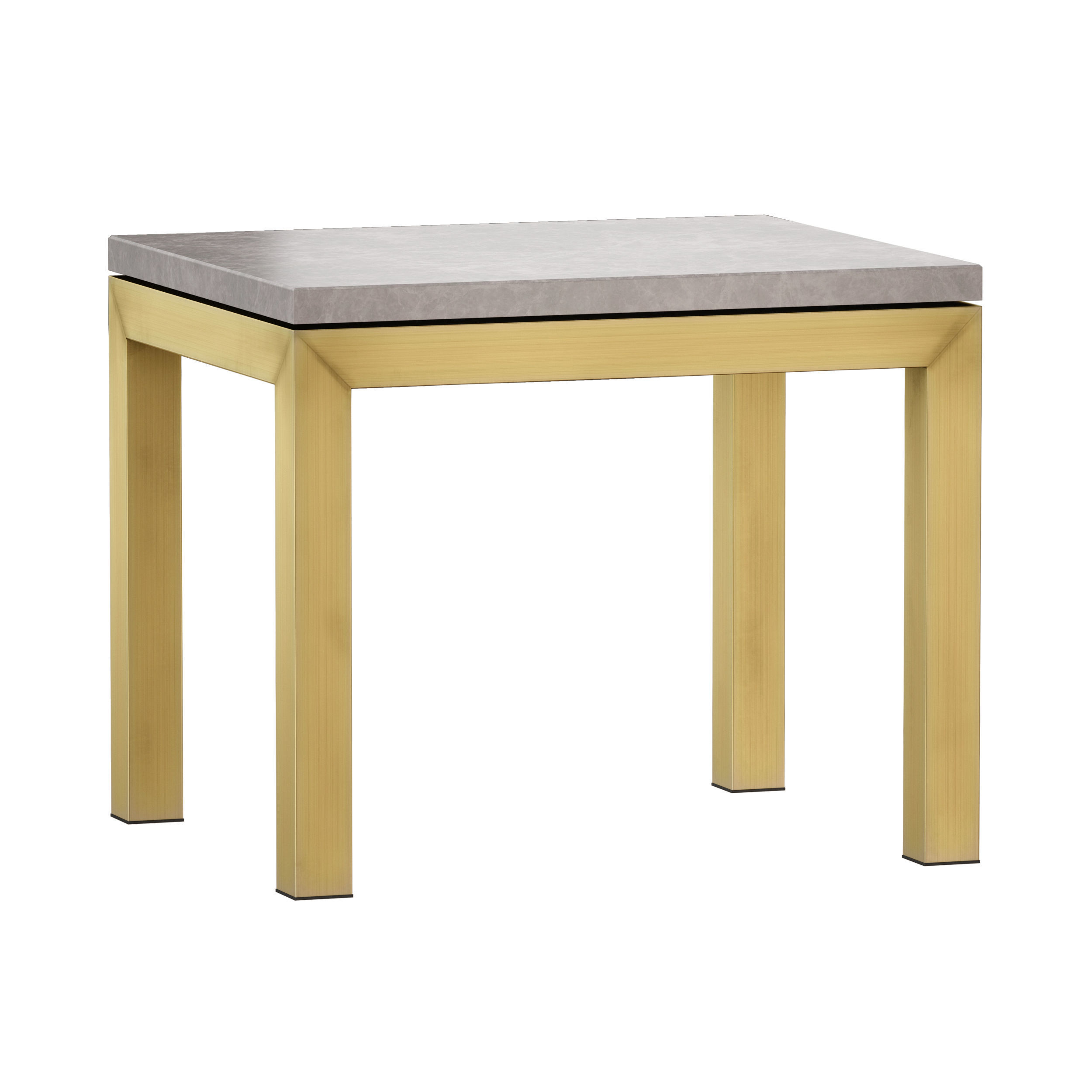 Parsons Grey Marble Top Brass Base End Table Crate and Barrel 3D model_1