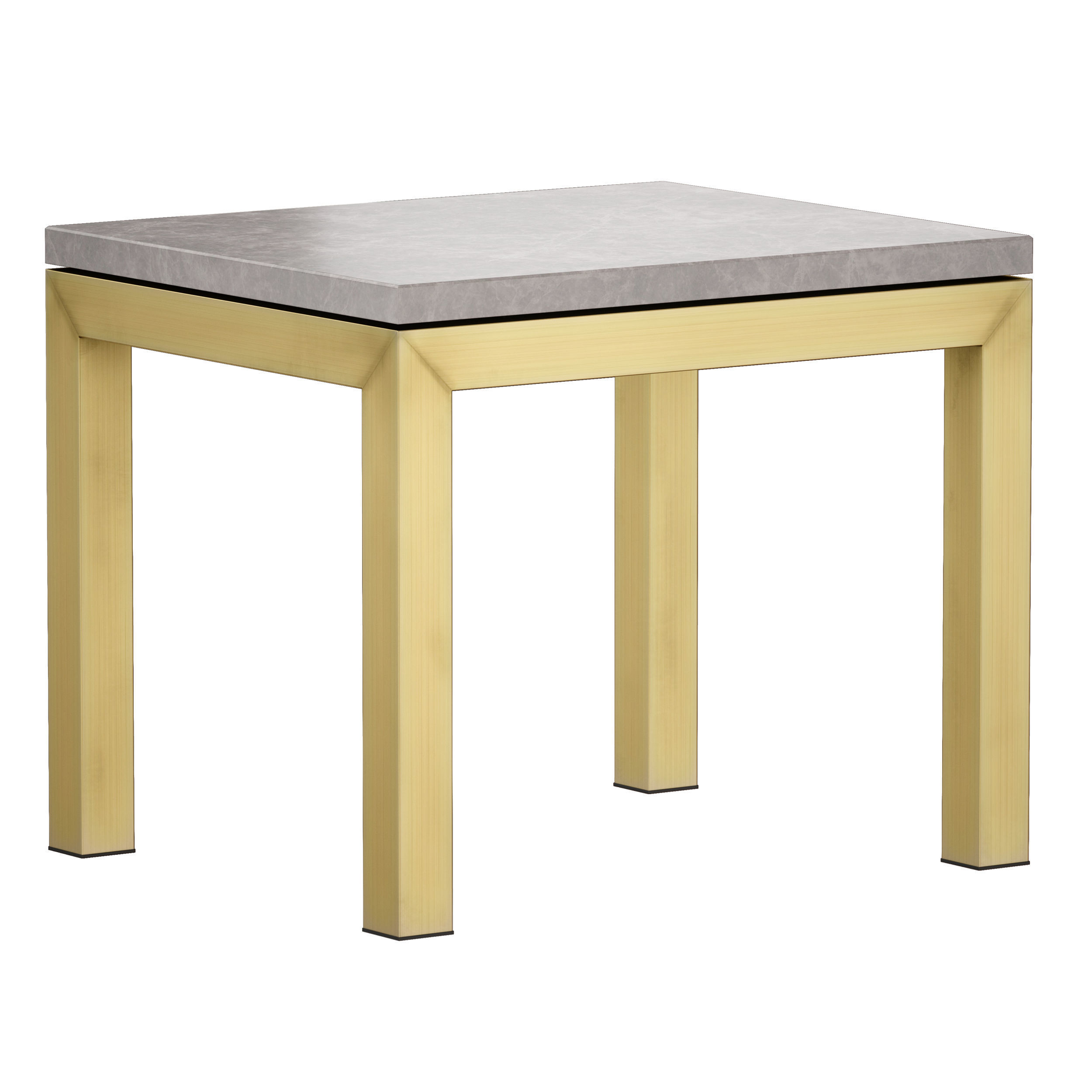 Parsons Grey Marble Top Brass Base End Table Crate and Barrel 3D model_6