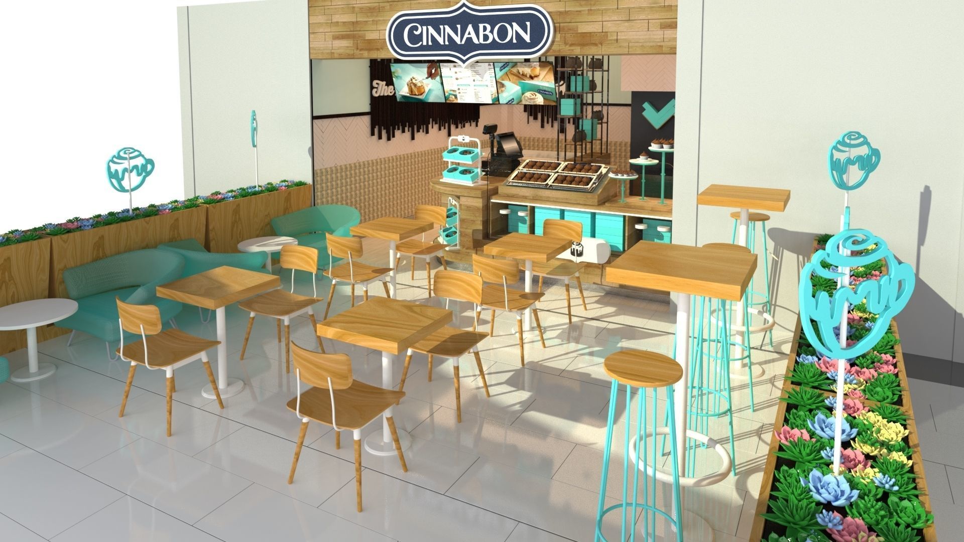 Cinnabon Shop 3d model- interior design 3D model_1