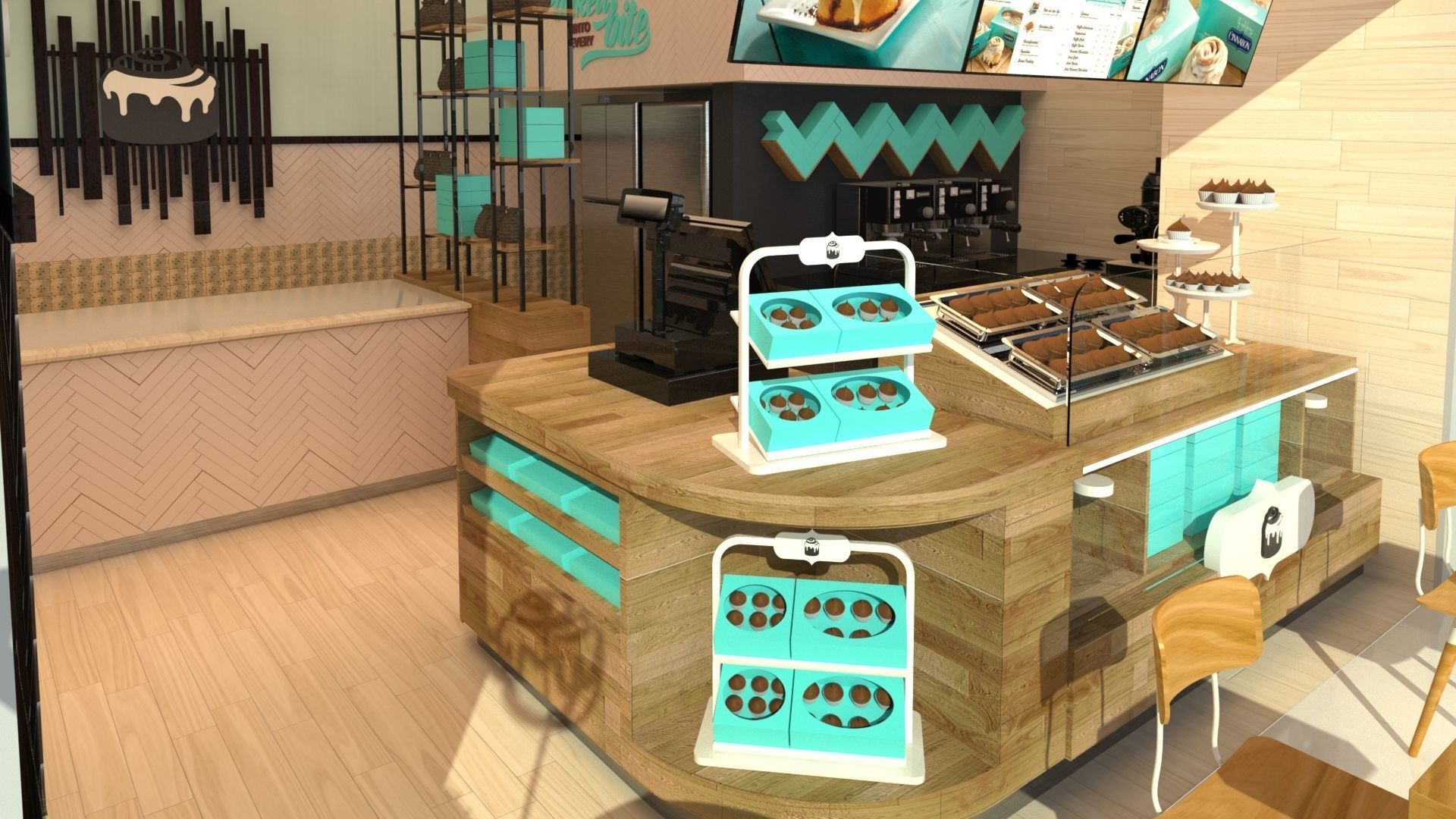 Cinnabon Shop 3d model- interior design 3D model_3
