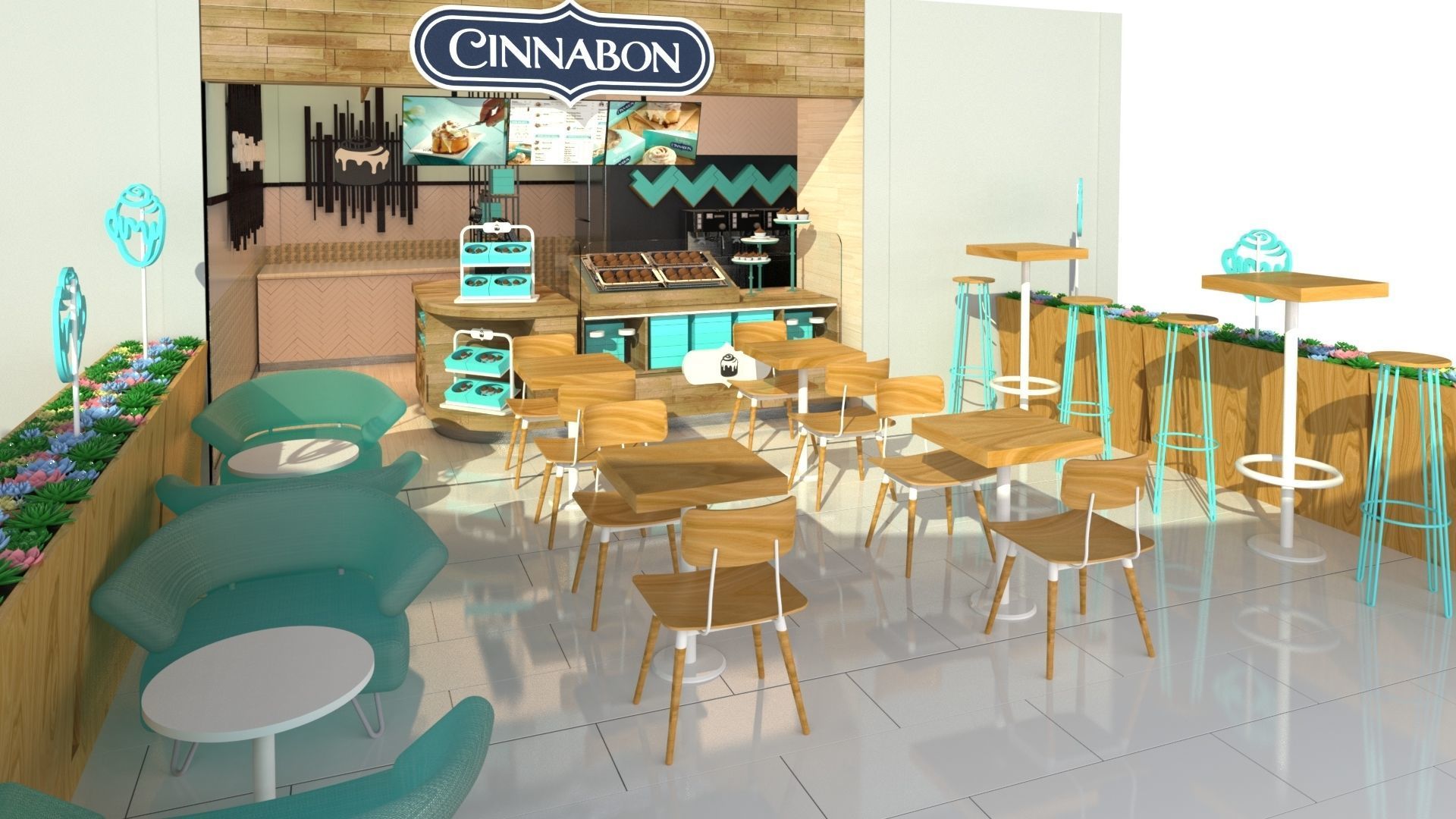 Cinnabon Shop 3d model- interior design 3D model_2