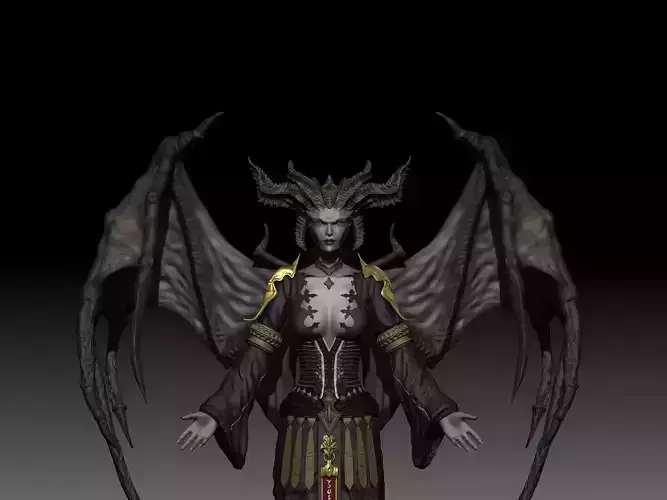 Lilith statue of demon 3D print model