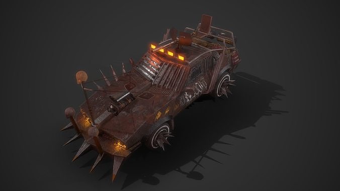 Apocalyptic Car Modular 02 Low-poly 3D model