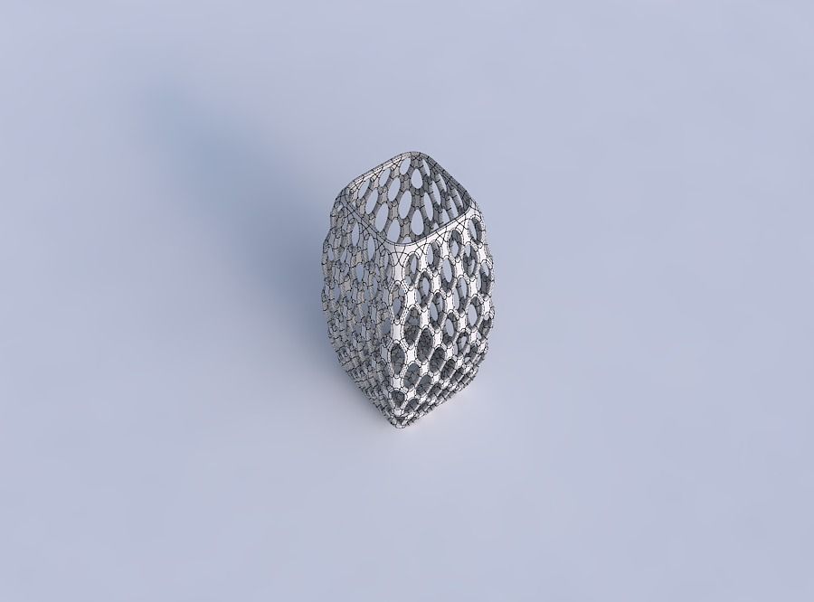 Vase rectangle with bubble grid lattice 3D print model_6