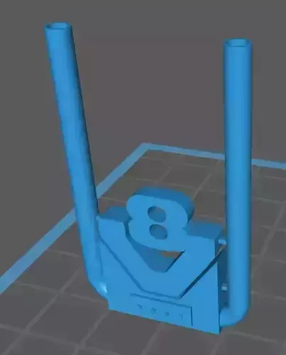 exhaust system with V8 logo