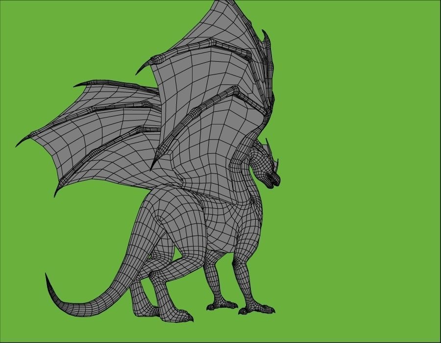 dragon3d dragon Low-poly 3D model_5