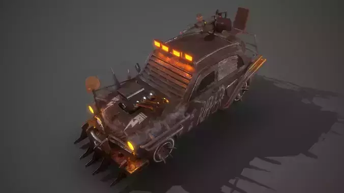 Apocalyptic Car Modular 03 Low-poly 3D model