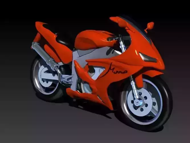 Yamoto motorcycle Low-poly 3D model