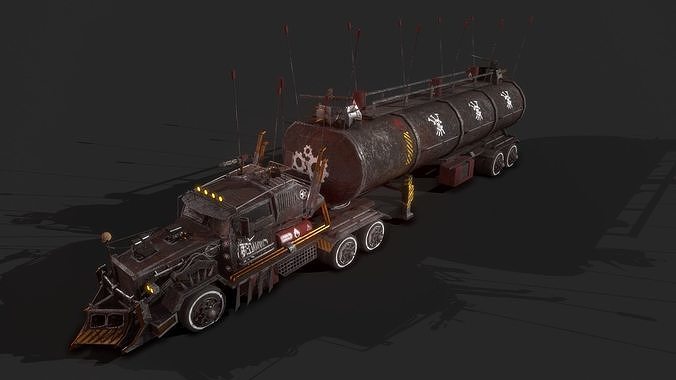Apocalyptic Big Truck Low-poly 3D model