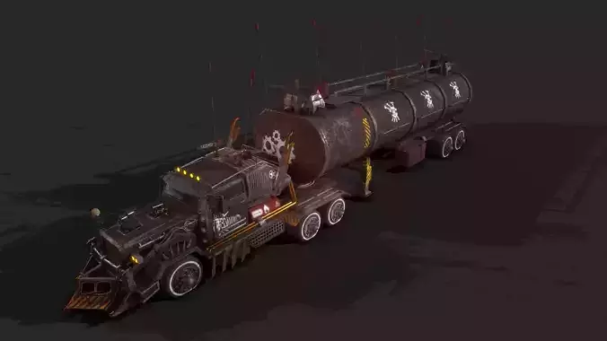 Apocalyptic Big Truck Low-poly 3D model