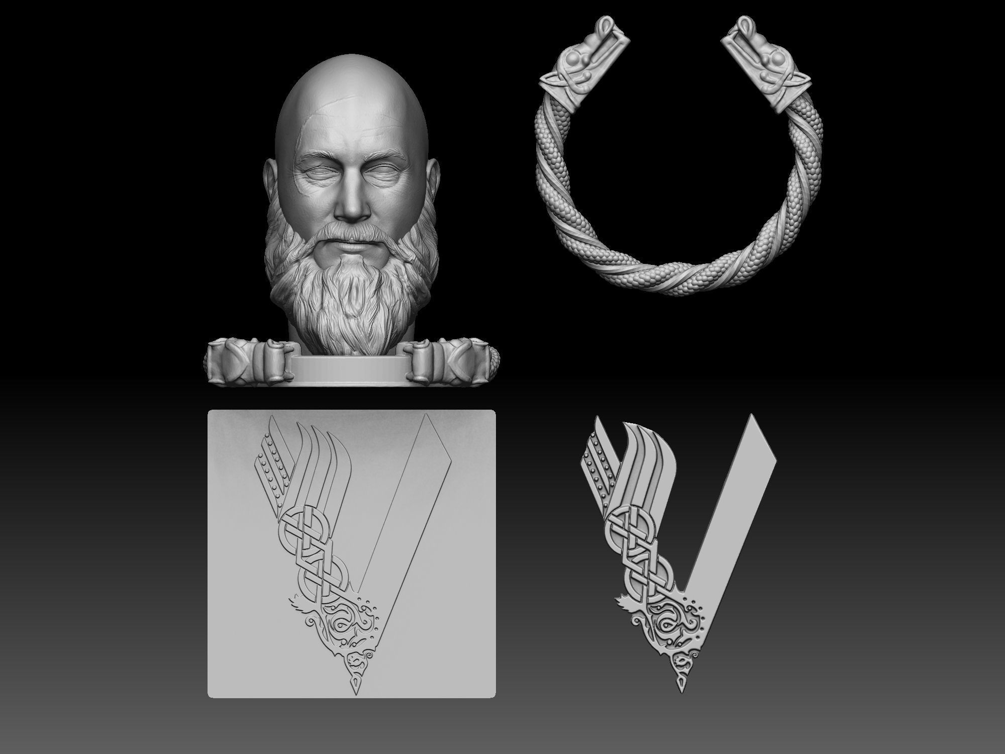ragnar lothbrok 3D print model_1