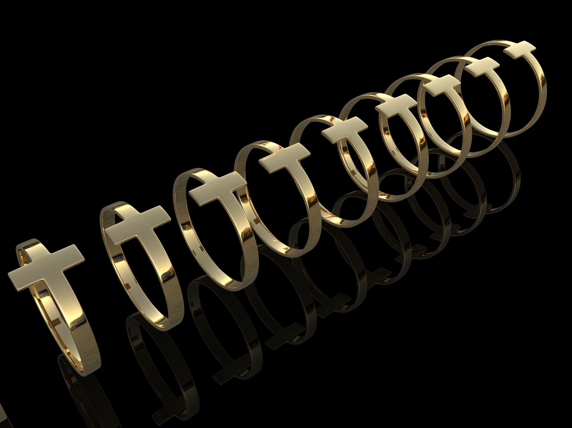 Cross Ring Minimalist 3D Design Jewelry Religious  3D print model_2