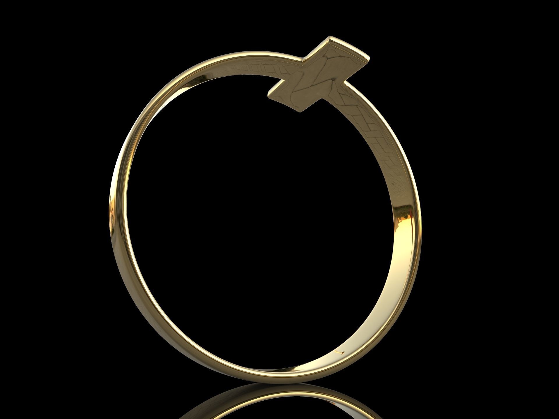 Cross Ring Minimalist 3D Design Jewelry Religious  3D print model_5
