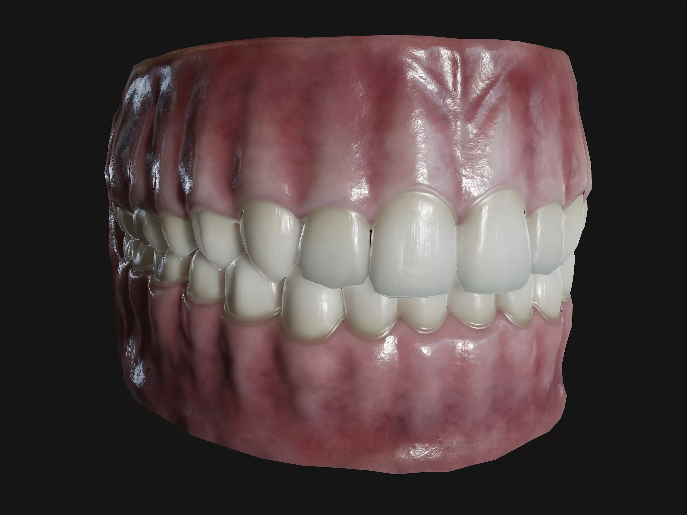 Teeth and tongue Low-poly 3D model_0