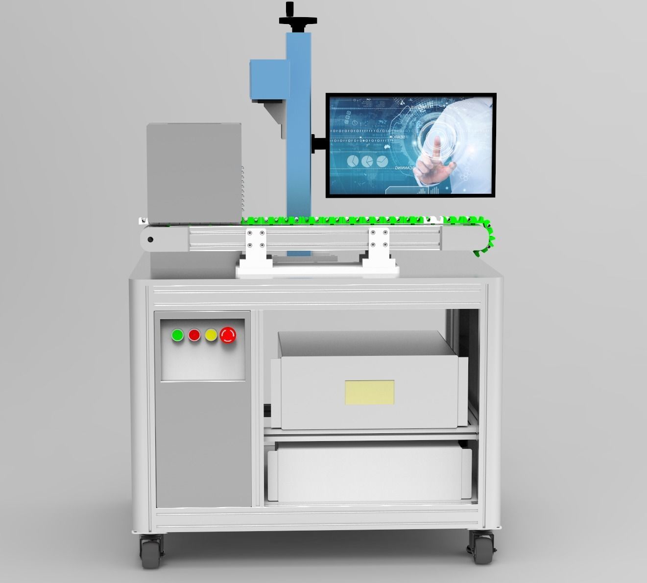 Optical fiber laser marking machines Assembly 3D model_6