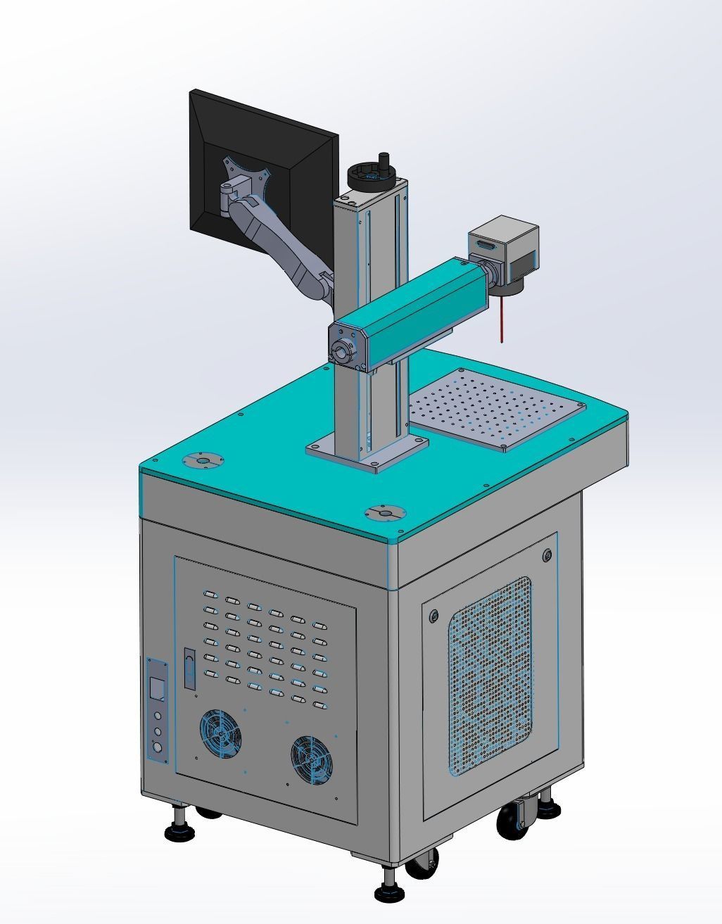 Optical fiber laser marking machines Assembly 3D model_12