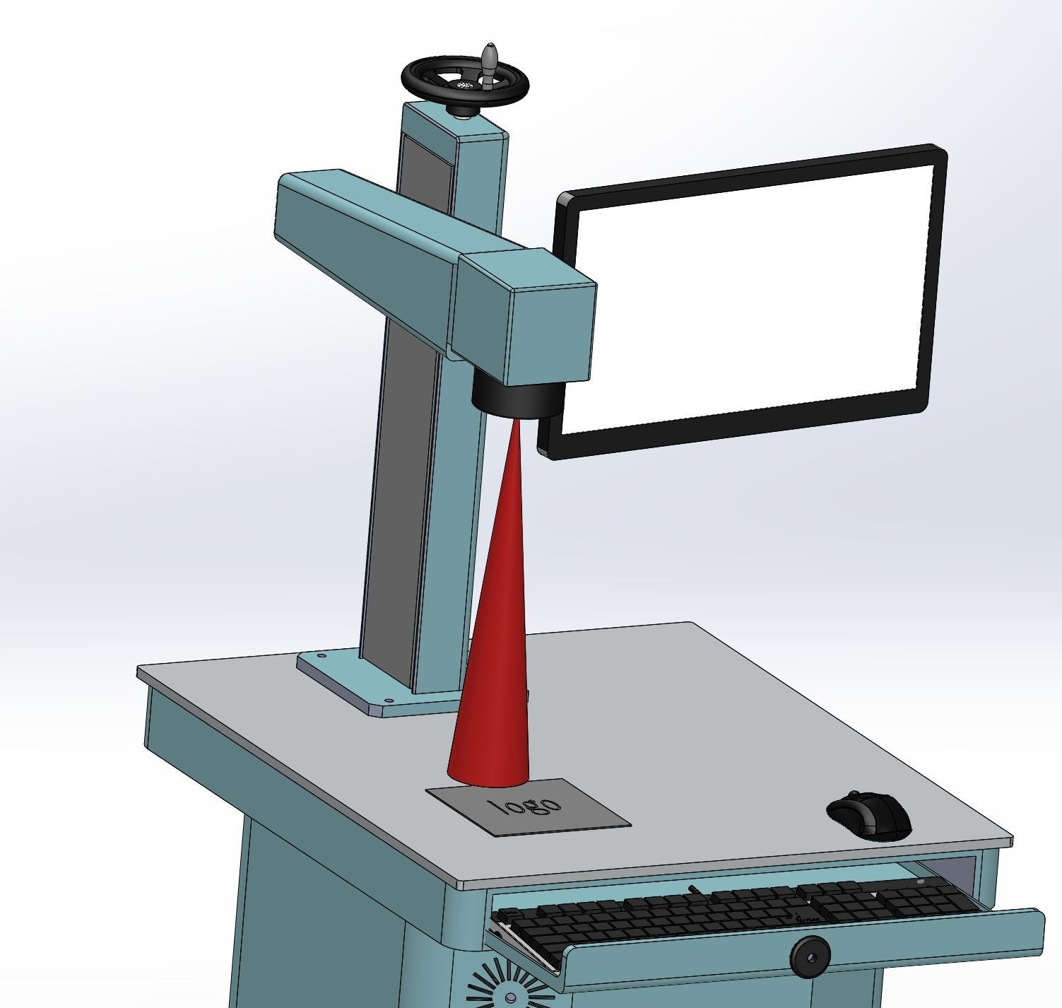 Optical fiber laser marking machines Assembly 3D model_16