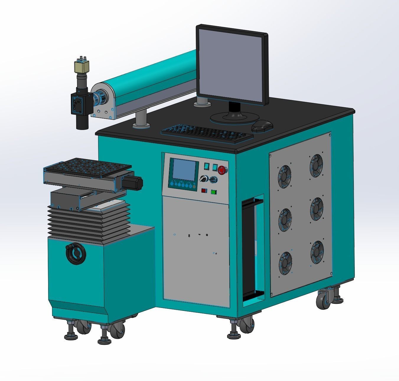Optical fiber laser marking machines Assembly 3D model_7