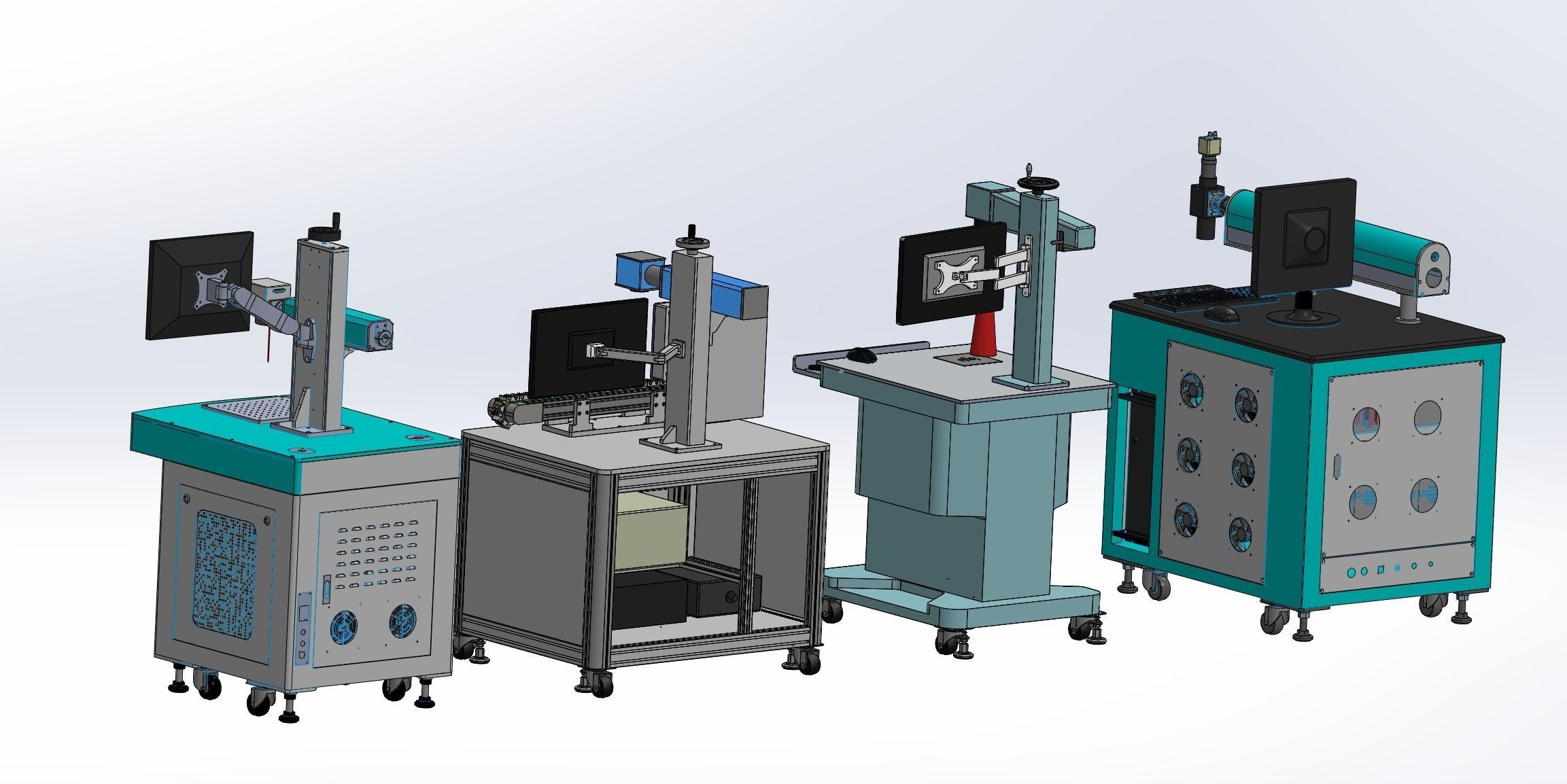 Optical fiber laser marking machines Assembly 3D model_17