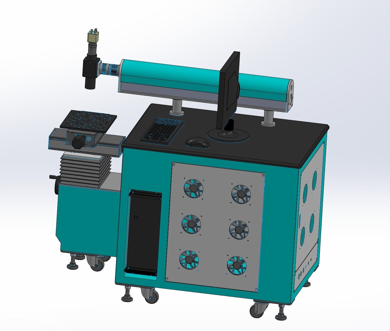 Optical fiber laser marking machines Assembly 3D model_9