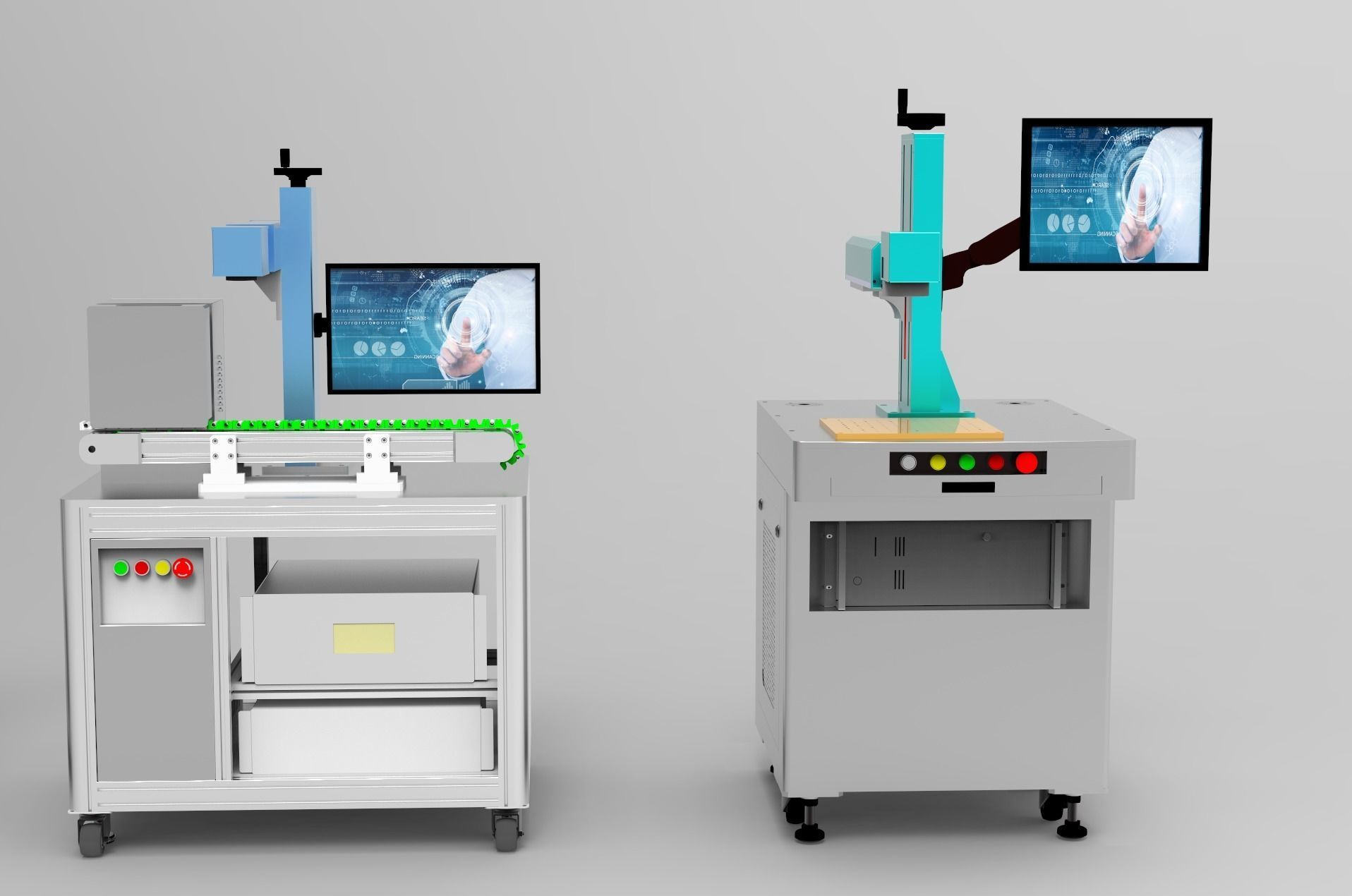 Optical fiber laser marking machines Assembly 3D model_3
