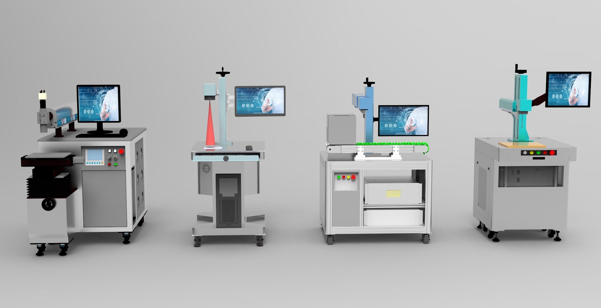 Optical fiber laser marking machines Assembly 3D model_2