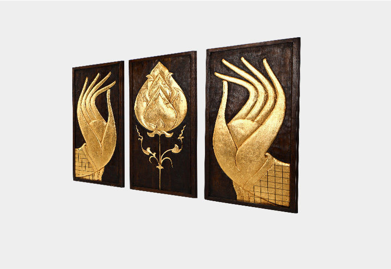 Hand and Lotus 3D print model_16