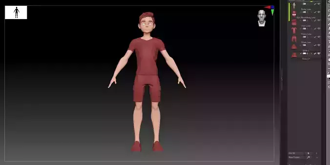ZBrush Stylized Character Boy Base Mesh - Trang